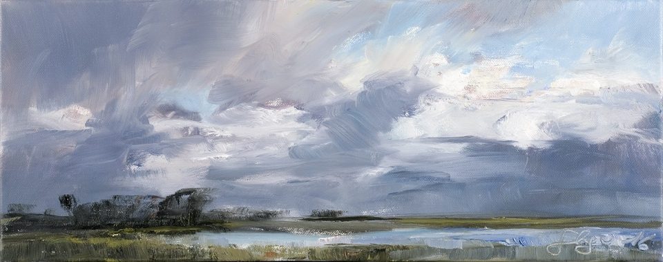 Bewegter Himmel – Öl auf Leinwand, 2016, 20 × 50 cm, Frauke Gloyer