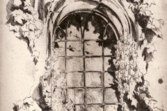 Kirchenfenster Poppenbüll, Strichätzung, 1983, 24,5cm x 20cm