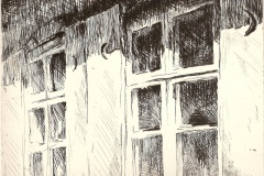 Sonnige Fenster, Strichätzung, 1986, 15cm x 15cm