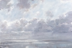 Nordsee im Gegenlicht, Öl/Lw, 2015, 80cm x 100cm